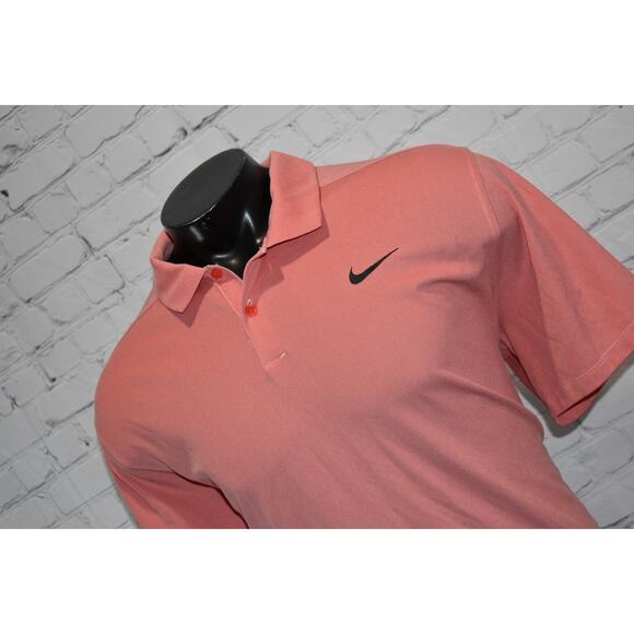Nike Golf Polo Shirt Mens Size 2XL XXL Performance Dri-Fit Polyester Pink - Picture 1 of 6